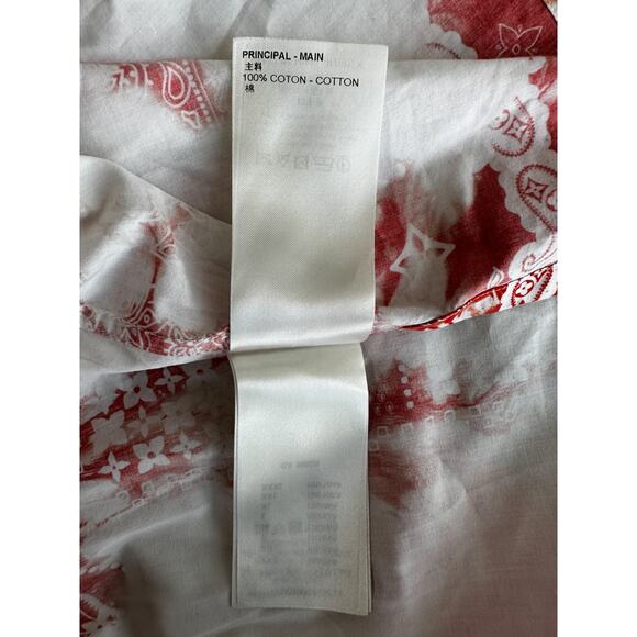 Louis Vuitton Orange Bleached Bandana Short Sleeve Button Up Shirt - Picture 5 of 8